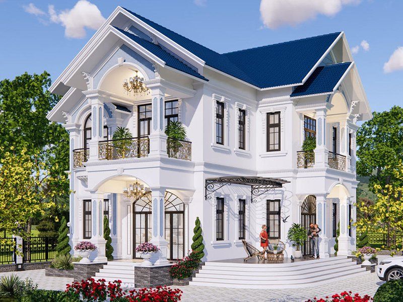 Kiến trúc cửa vòm tạo điểm nhấn thẩm mỹ cho ngôi nhà 2 tầng 