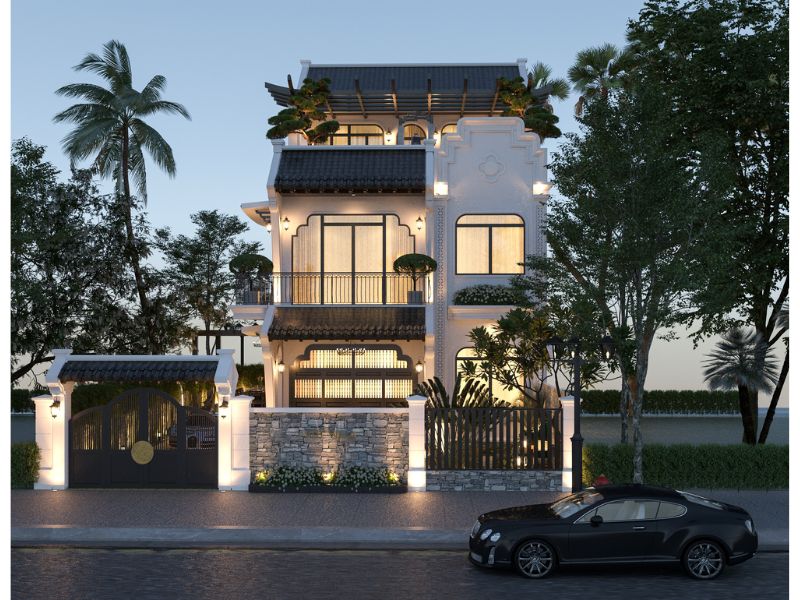 Mẫu biệt thự đẹp phong cách indochine độc đáo 
