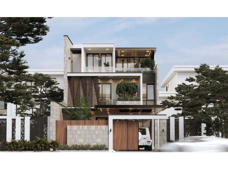 Biệt thự 3 tầng kiến trúc hiện đại đẹp 