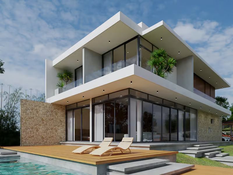 Đường nét tối giản, hình khối rõ ràng chuẩn phong cách hiện đại.