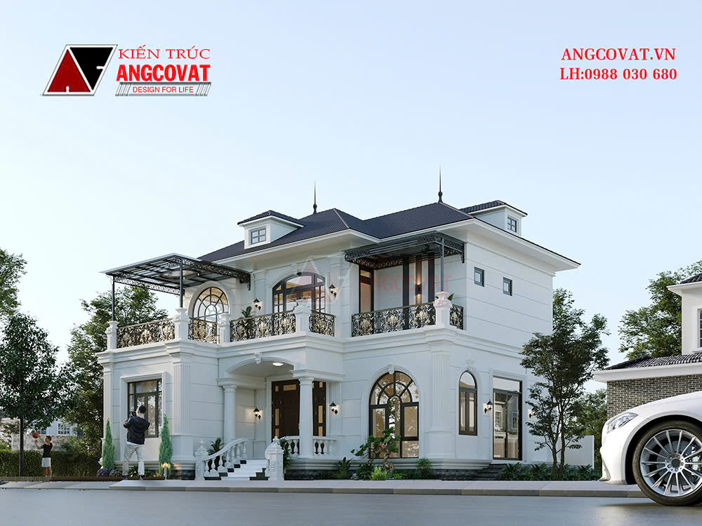 Biệt thự 2 tầng tân cổ điên mái Nhật - vẻ đẹp trường tồn theo thời gian 