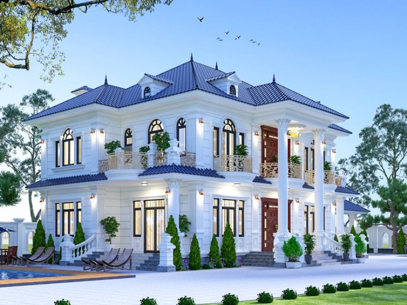 Hình ảnh biệt thự tân cổ điển thanh lịch, quý phái 