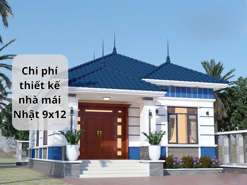 Báo giá thiết kế nhà mái Nhật rộng 9m dài 12m