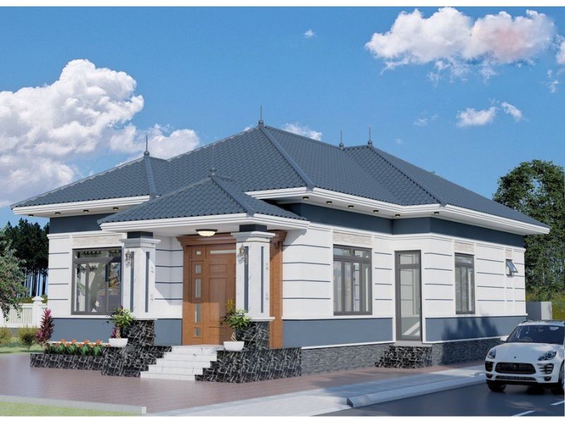 Kiến trúc tân cổ điển đẹp của ngôi nhà mái Nhật rộng 9m dài 12m
