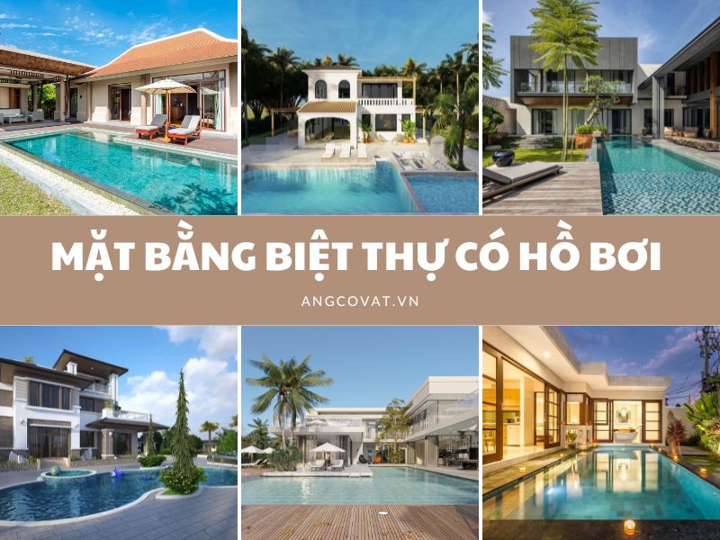 Chia sẻ bản vẽ mặt bằng biệt thự có hồ bơi 200m2 đẹp, tiện nghi 