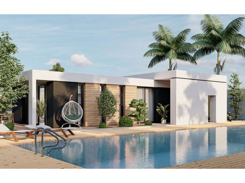 Kiến trúc vuông vức của mẫu biệt thự có hồ bơi hiện đại 200m2