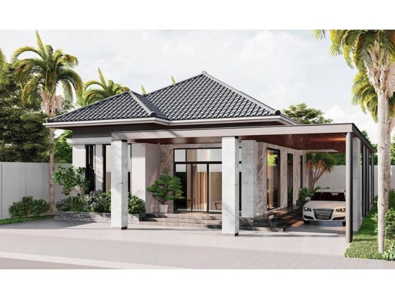 Mẫu nhà 1 tầng 150m2 với 4 phòng ngủ phù hợp cho gia đình đông thành viên