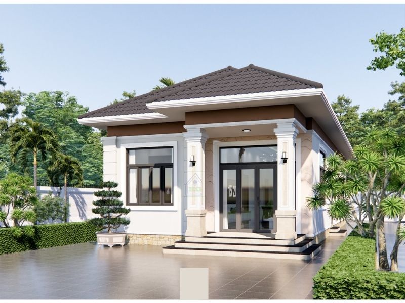 Mê mẩn mẫu nhà 1 tầng mái Nhật 150m2 đẹp 