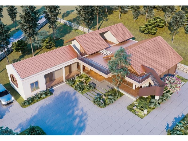 Nhà 1 tầng 4 phòng ngủ 150m2 mang tới không gian sống trong lành, thoáng đãng