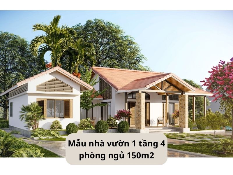 Nét đẹp tinh tế trong nhà vườn 1 tầng 150m2 4 phòng ngủ
