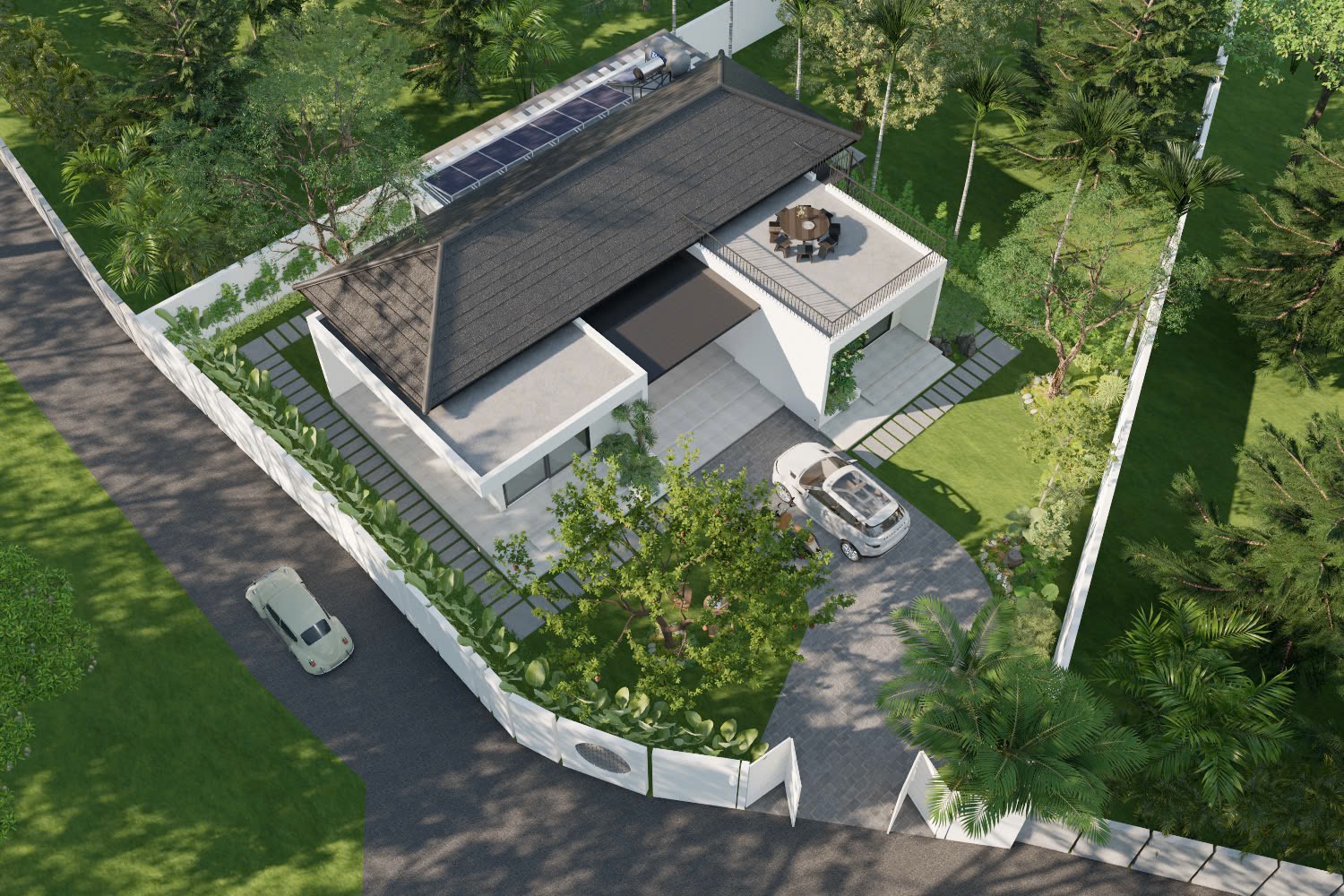 Thiết kế nhà 1 tầng 150m2 tích hợp nhiều khu tiện ích 