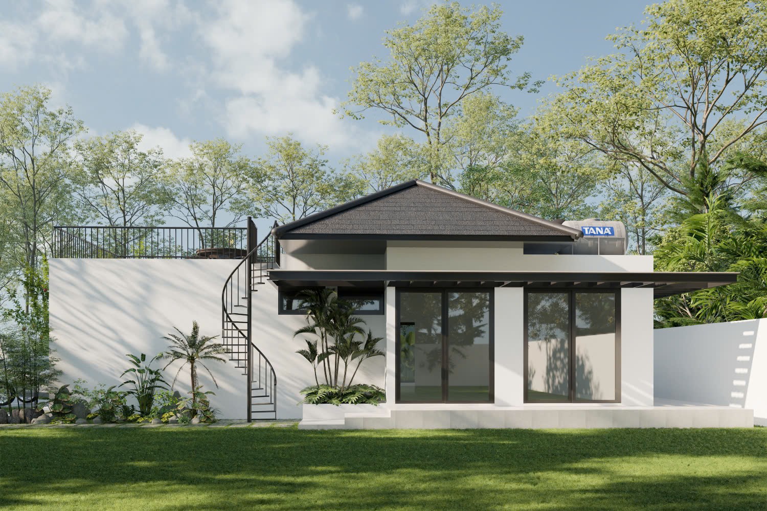 Thiết kế nhà 1 tầng 4 phòng ngủ 150m2 có sự linh hoạt trong kết cấu