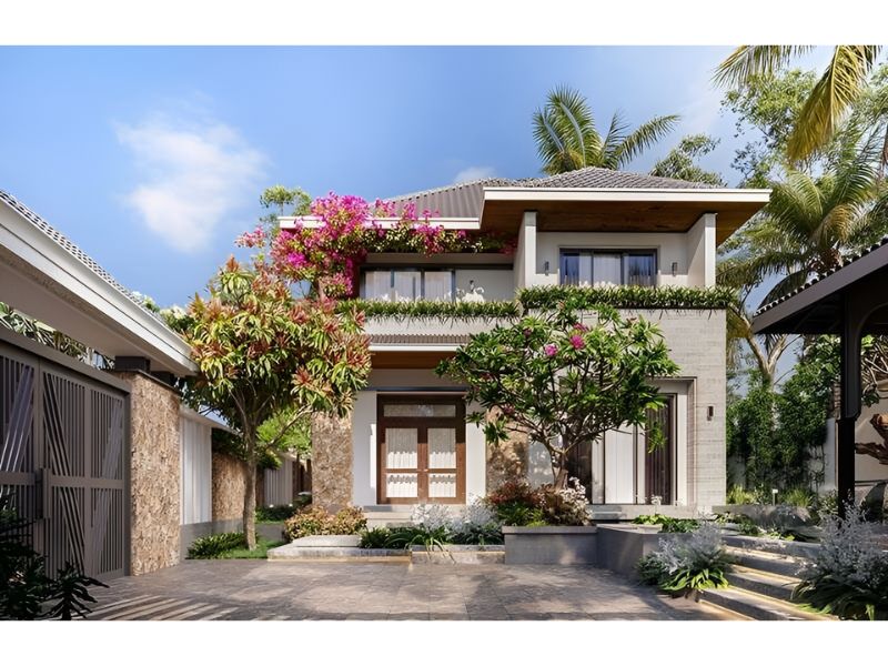 Thiết kế biệt thự sân vườn 500m2 gần gũi thiên nhiên