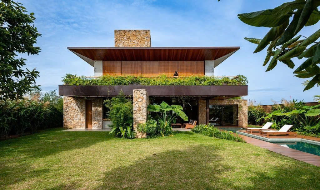 Thiết kế biệt thự 2 tầng có sân vườn ở quê