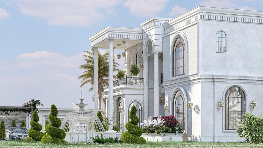 Thiết kế biệt thự 2 tầng có sân vườn ở quê