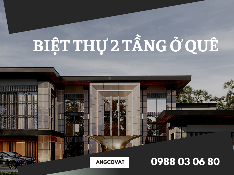 Thiết kế biệt thự 2 tầng có sân vườn ở quê