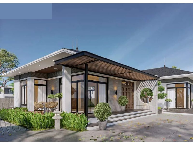 Xây nhà cấp 4 mái nhật hiện đại đẹp mê mẩn