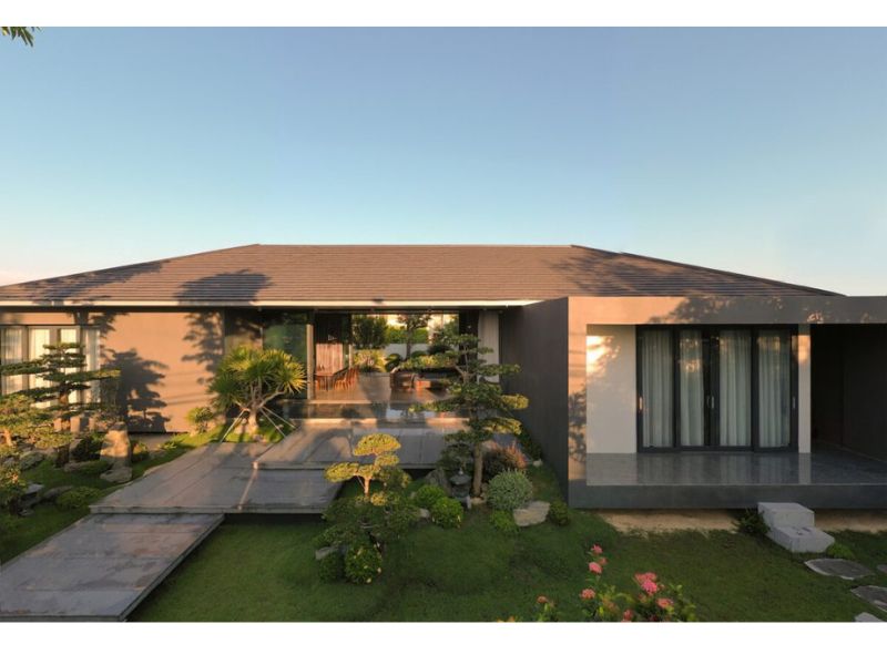 Thiết kế nhà vườn 1 tầng 4 phòng ngủ kiểu Nhật