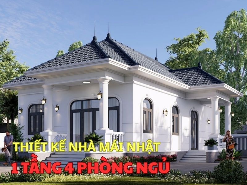 Đặc điểm vượt trội của mẫu nhà mái Nhật 1 tầng 4 phòng ngủ 