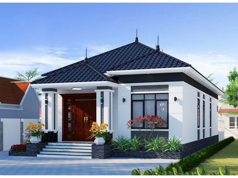 Nhà cấp 4 với hệ mái Nhật tăng vẻ đẹp sang trọng