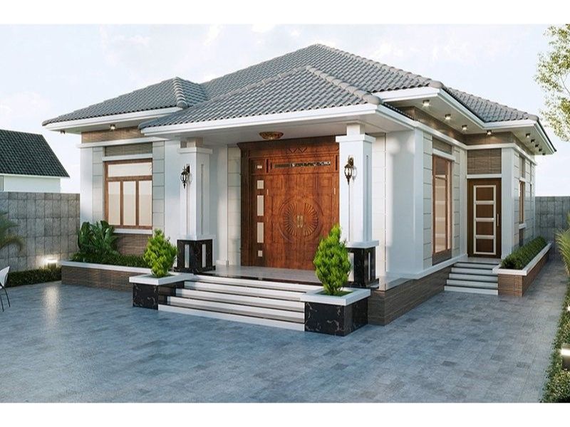 Xây nhà mái Nhật 1 tầng 4 phòng ngủ với chi phí đầu tư hợp lý