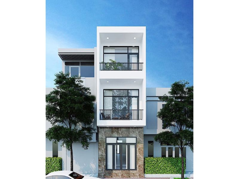 Thiết kế nhà mặt tiền 4m với hình khối đơn giản, tối ưu chi phí 