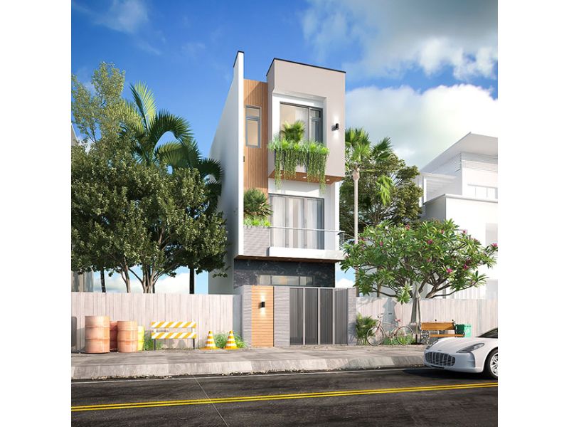 Thiết kế khe thoáng vừa tạo điểm nhấn trang trí vừa hỗ trợ lưu thông luồng gió tự nhiên cho ngôi nhà 4x18 