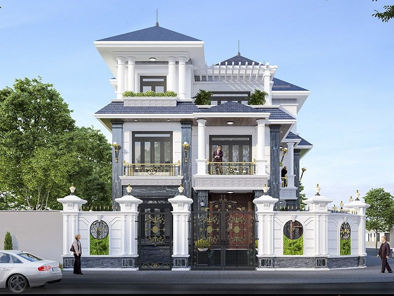 Mẫu nhà mái Nhật 10x20 3 tầng thể hiện sự đẳng cấp, sang trọng