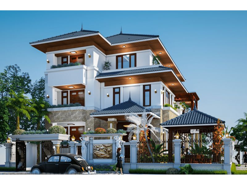 Thiết kế nhà mái Nhật 10x20 thể hiện gu thẩm mỹ tinh tế
