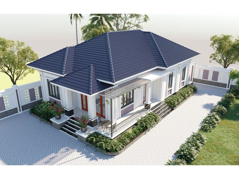 Hệ mái Nhật giúp ngôi nhà 10x20 thoát nước nhanh chóng và chống nóng hiệu quả