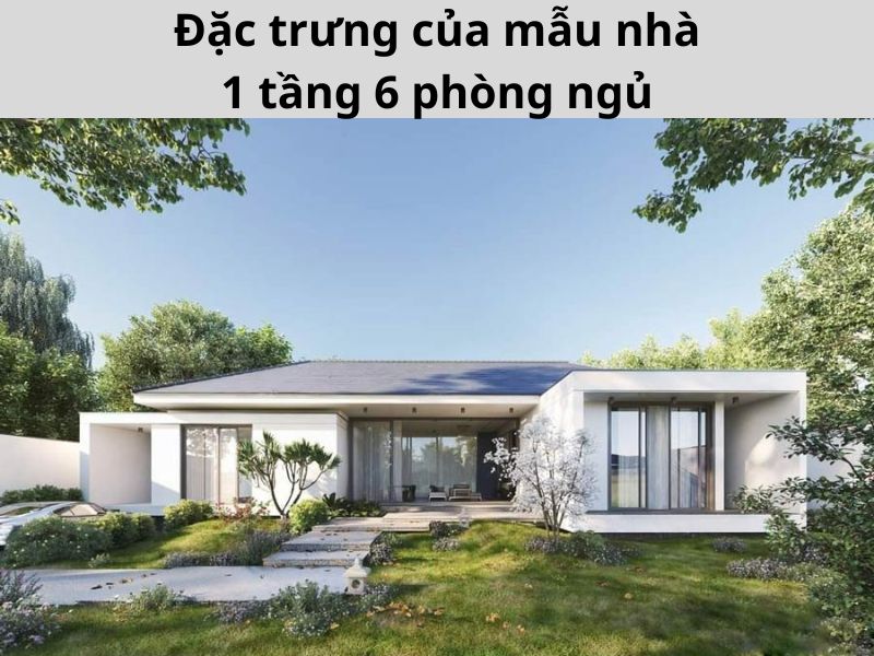 Thiết kế nhà 1 tầng 6 phòng ngủ hiện đại