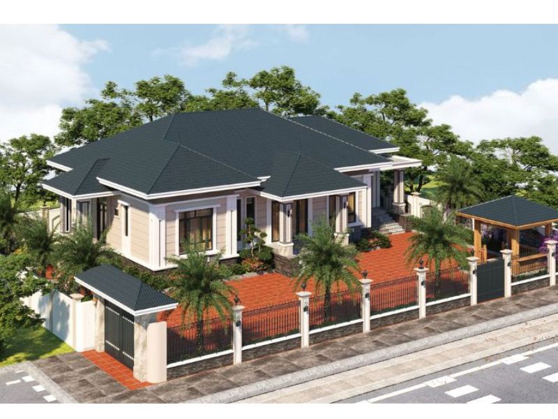 Mẫu nhà 1 tầng 6 phòng ngủ phù hợp với gia đình đông thành viên