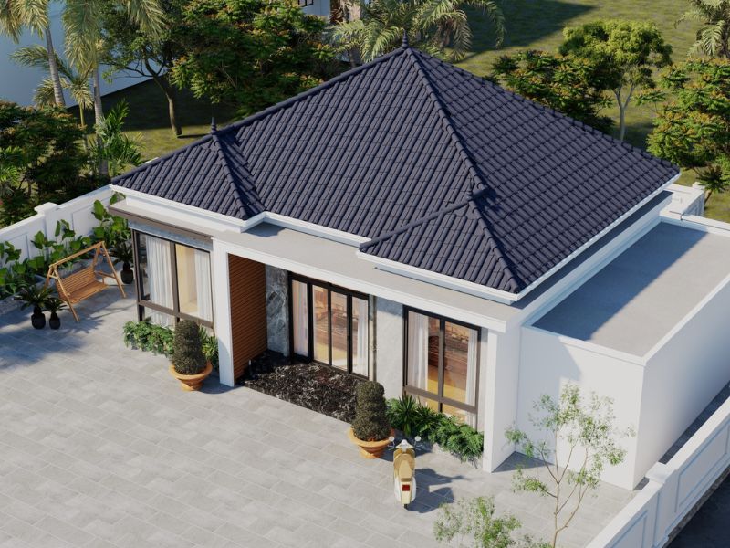 Tham khảo mẫu nhà 1 tầng 6 phòng ngủ tiện nghi, hiện đại