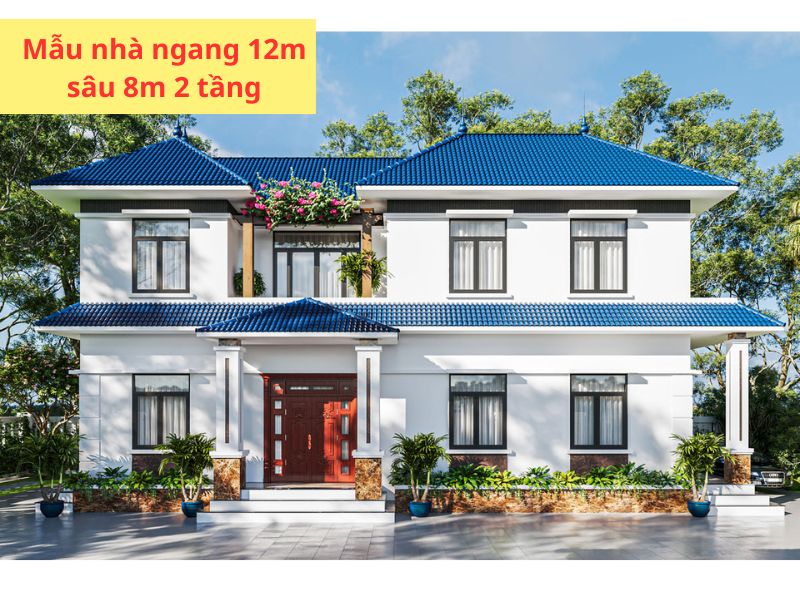Sự lồng ghép linh hoạt giữa thiết kế và kiến trúc trong mẫu nhà ngang 12m sâu 8m 2 tầng
