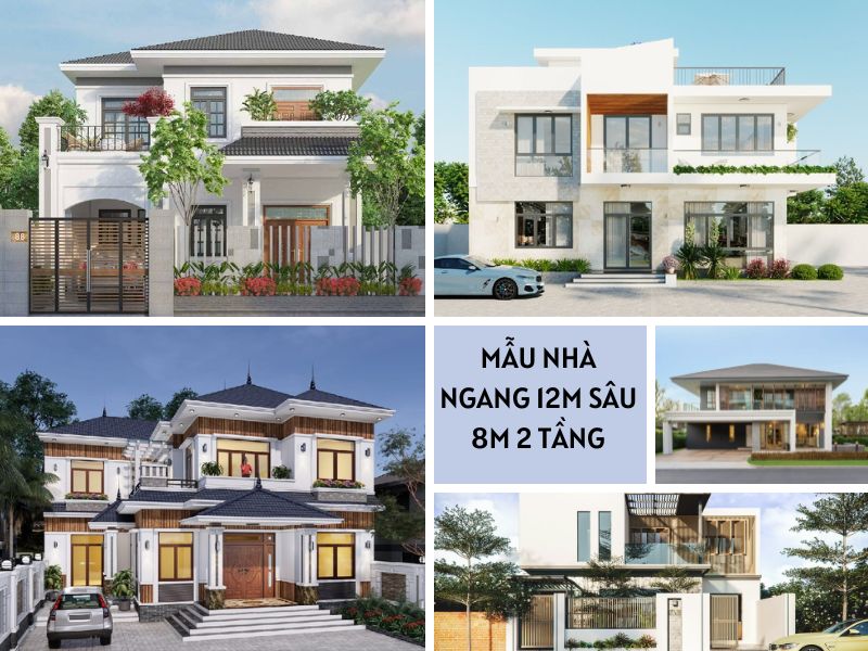 Tham khảo mẫu nhà ngang 12m sâu 8m 2 tầng vừa đẹp vừa tiện nghi