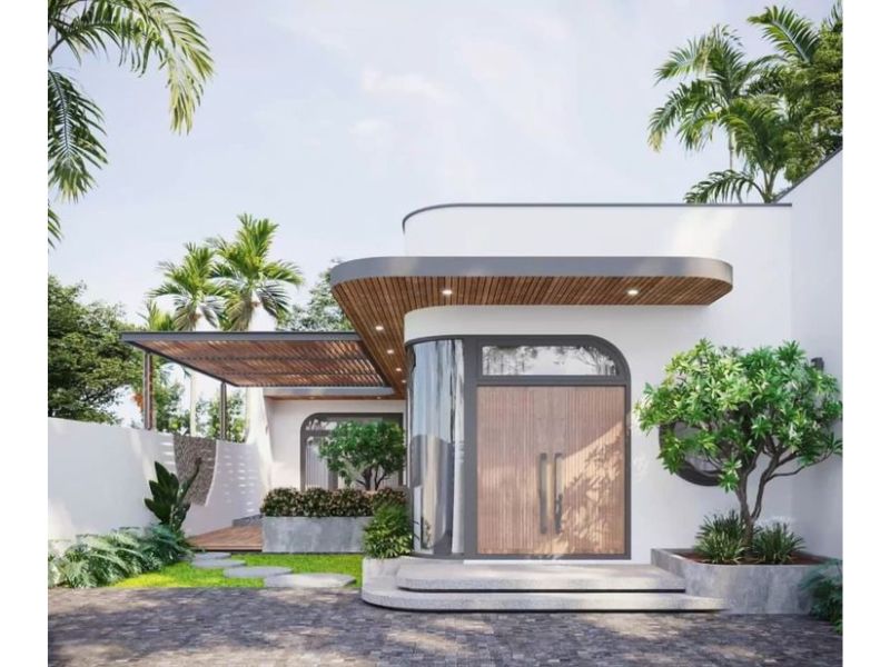 Thiết kế nhà cấp 4 mái bằng hiện đại 4 phòng ngủ