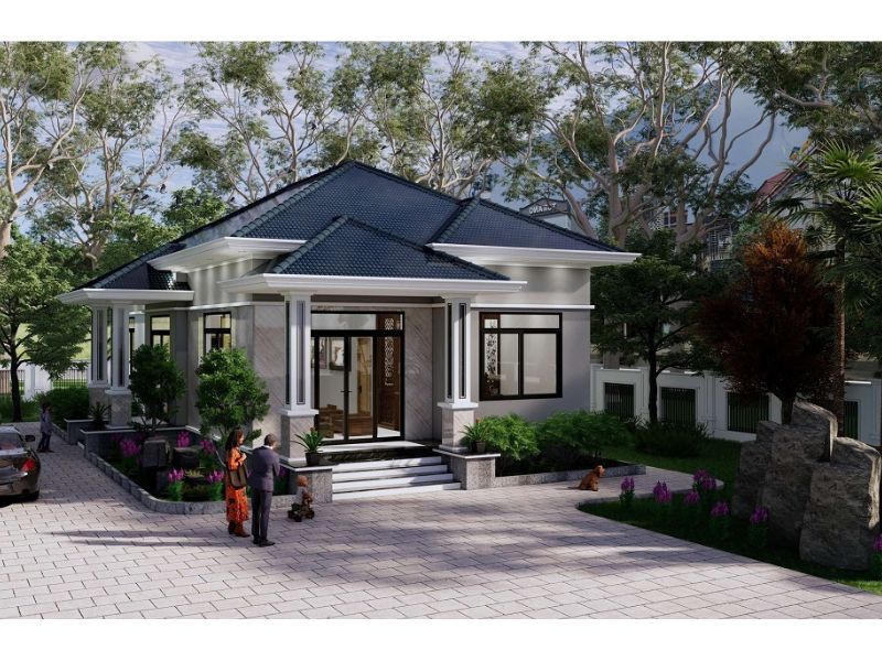 Mẫu nhà cấp 4 nông thôn 4 phòng ngủ sang trọng