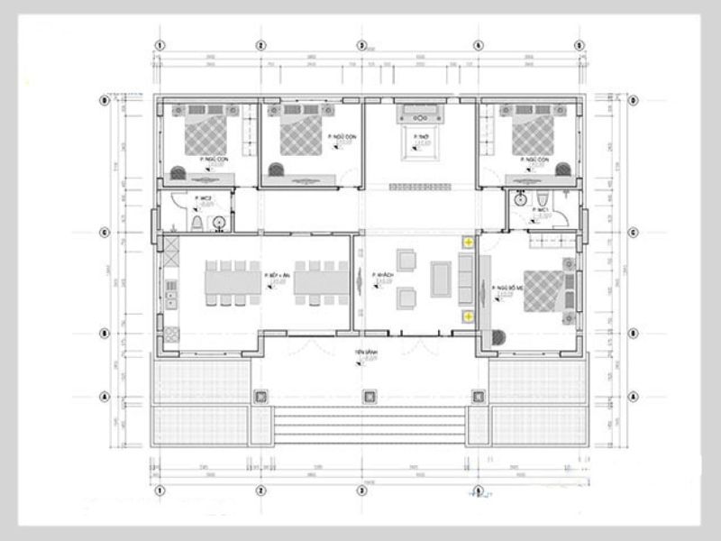 Tư vấn cách bố trí mặt bằng nhà cấp 4 nông thôn 4 phòng ngủ khoa học