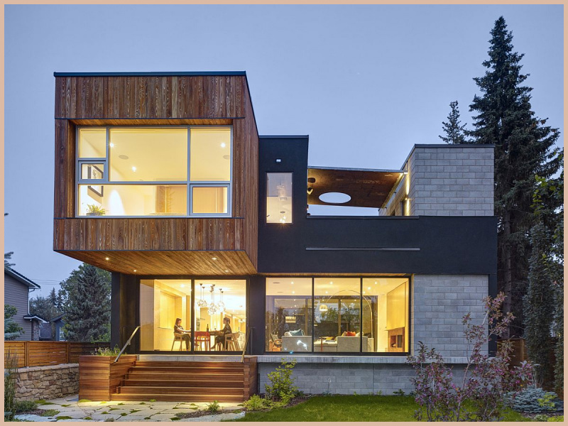 nhà đẹp 2 tầng bằng gỗ hiện đại