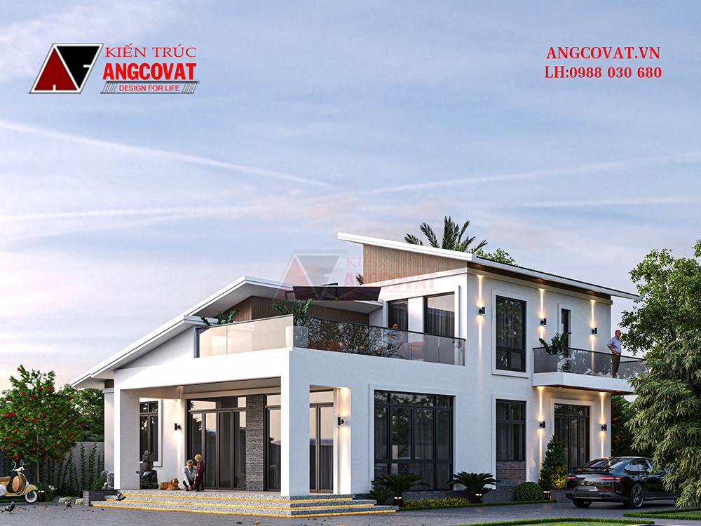 Hình ảnh biệt thự 1 tầng hiện đại 4 phòng ngủ đẹp 