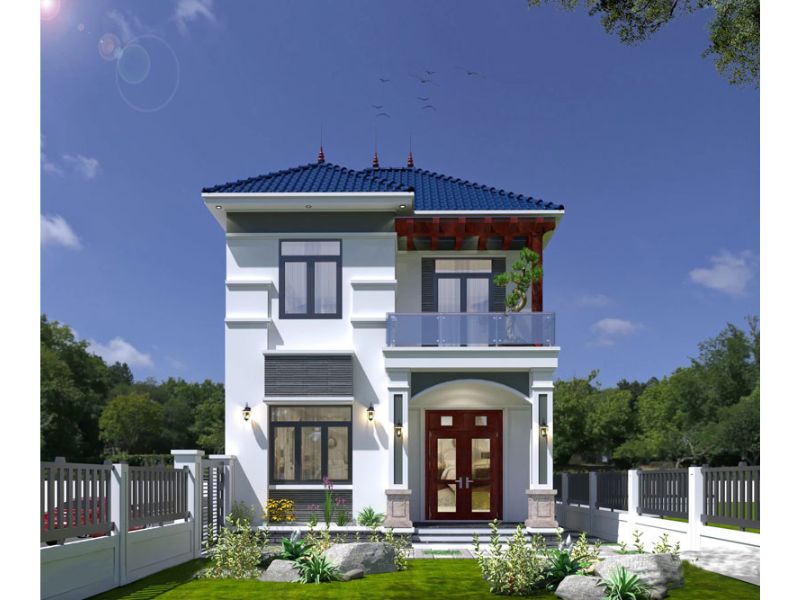 Hệ thống cửa kính của biệt thự mái Nhật tăng cường ánh sáng tự nhiên và mở rộng không gian sống