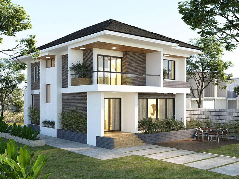 Biệt thự 2 tầng mái Nhật kết hợp sân vườn tối ưu diện tích và công năng sử dụng