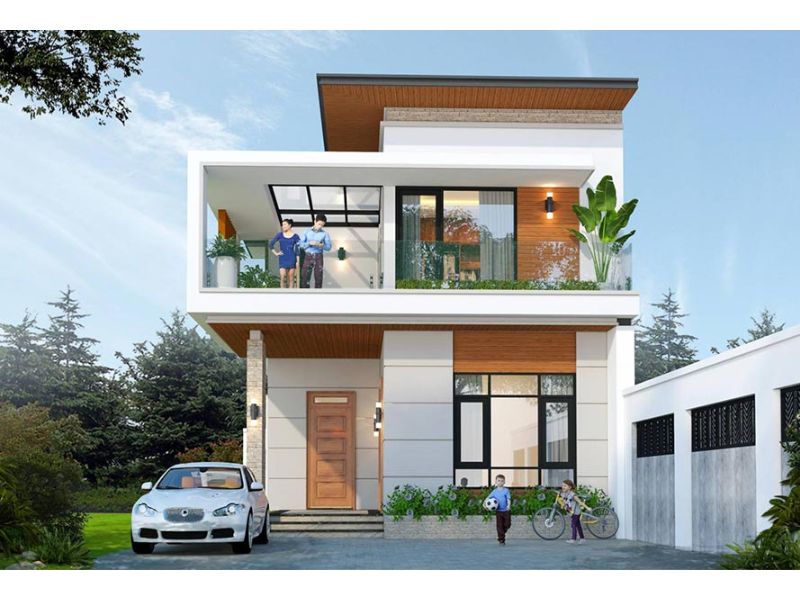 Tham khảo mẫu nhà 2 tầng mặt tiền 7m hiện đại 
