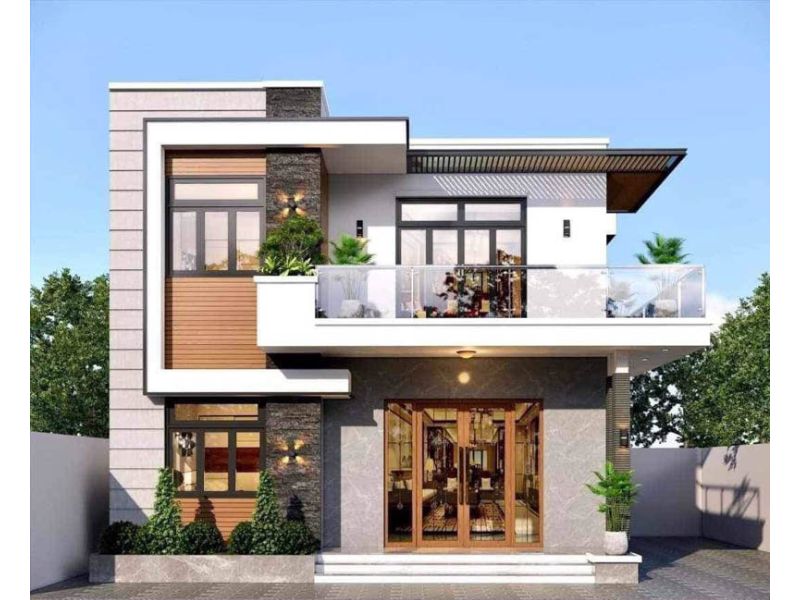 Chia sẻ biệt thự 2 tầng mặt tiền rộng 7m sang trọng, hiện đại