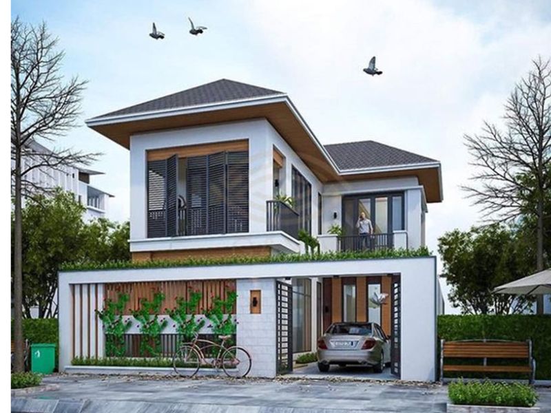 Tư vấn nhà biệt thự 2 tầng chữ L tối ưu diện tích