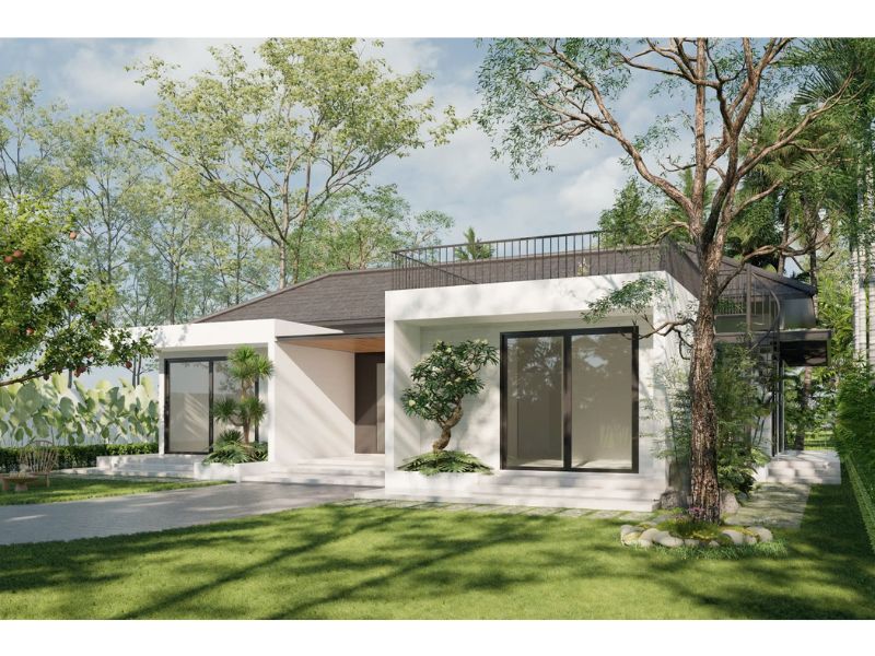 Xây nhà vườn 1500m2 nhỏ và tiện nghi