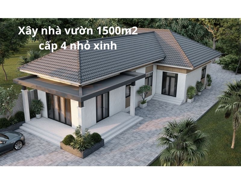 Mẫu nhà vườn 1500m2 mái Nhật sang trọng