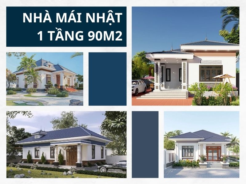 Khám phá mẫu nhà mái Nhật 1 tầng 90m2 đẹp, tiện nghi