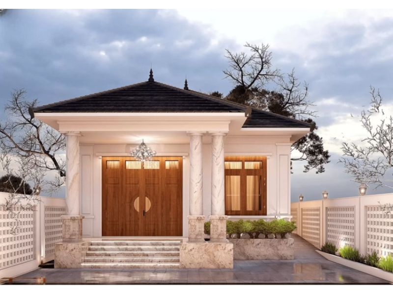 Mẫu nhà mái Nhật 1 tầng 90m2 sử dụng vật liệu cao cấp, hiện đại