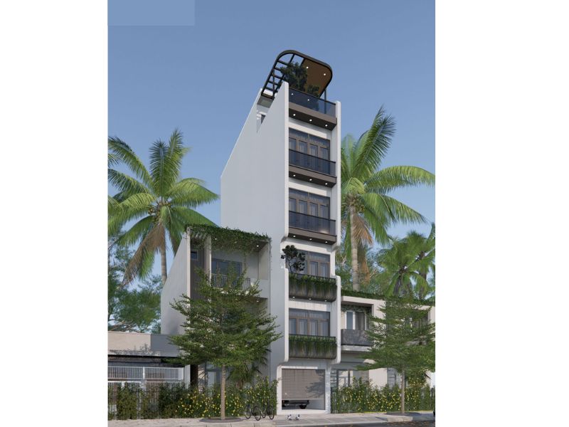 Mẫu chung cư mini 60m2 sử dụng mặt tiền kính thoáng đãng 